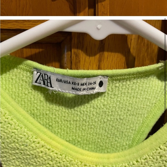 Zara lime green top. Small - Picture 2 of 3